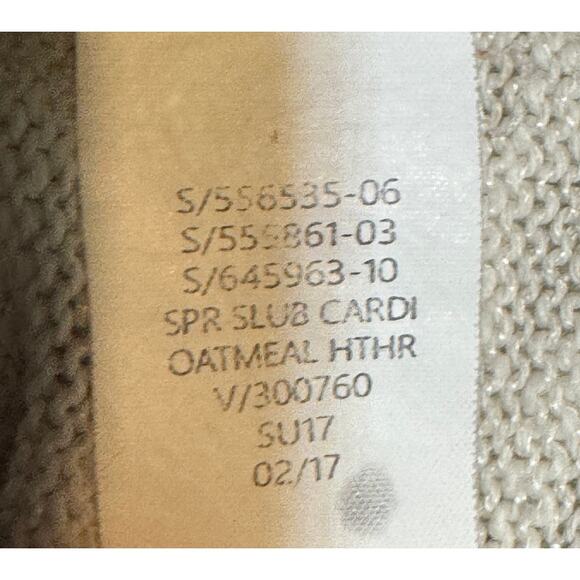 Gap Oatmeal Heather Cardigan Open Front Slub Knit Lightweight Layering Top XL - Picture 6 of 7